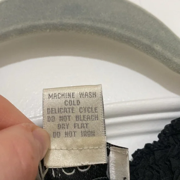 Vintage Black Scrunch Top sz S - Picture 4 of 6